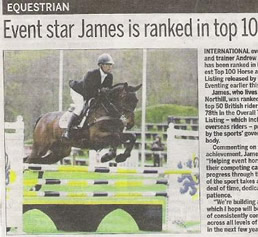 Andrew James Eventing in the News